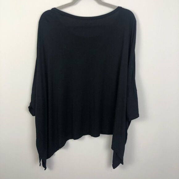 EXPRESS | Black Oversized Drapey Top Short Sleeve - Picture 5 of 5